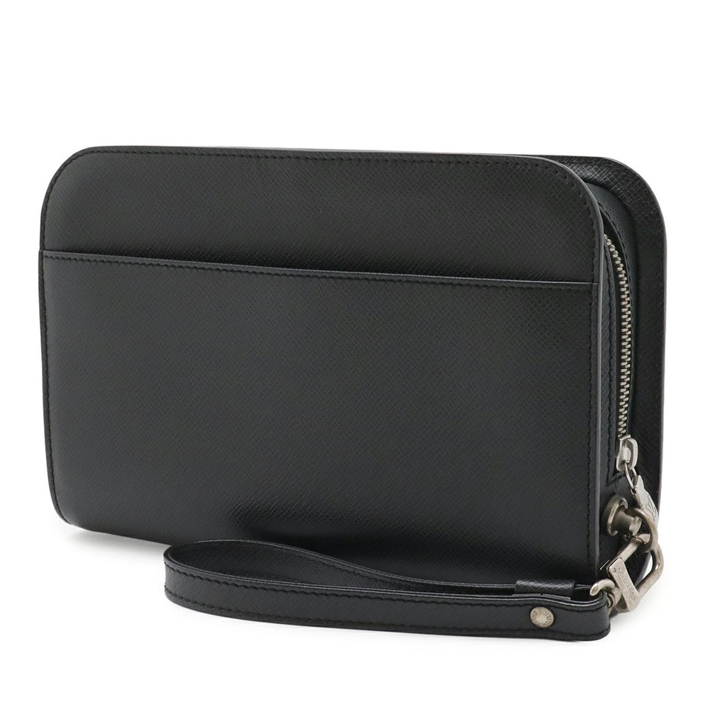 Louis Vuitton Taiga Black Ardoise Shoulder Handbag Baikal Bag Black